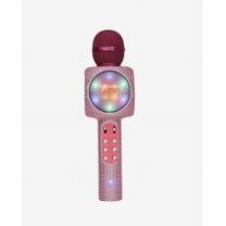 Singalong Bling Microphone - Wireless Karaoke Microphone with Bluetooth for Kids and Adults - Portable Microphone for Home Karaoke - Sing-Along Mic with Stereo Audio - LED Dancing Lights - Pink Bling