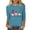 Sky Blue, variant on EDHITNR Women Christmas Tops Cute Holiday Graphic 3/4 Sleeve Round Neck Loose Casual Fall Winter Pullover Sweater Shirt Black 3XL
