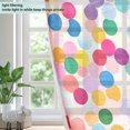 thumbnail image 4 of Yayeee Window Curtains Light Filtering 63"x52" Grommet Panel Pair Home Living Room Decor, Light Colorful Circles, 4 of 7