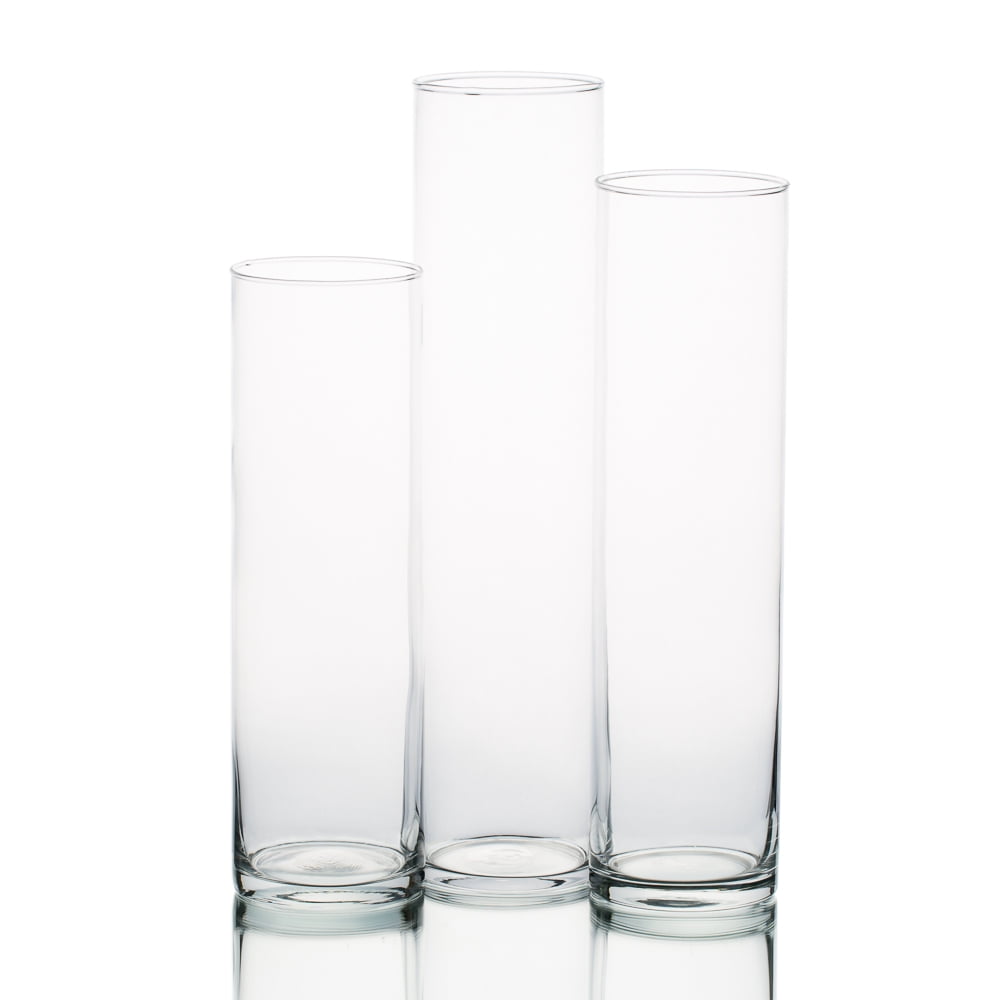 Eastland Tall Cylinder Vase 13", 15" & 17" Set of 3