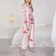 thumbnail image 3 of Balery Cute Flamingo with Heart Conjunto de Pijama con Estampado para Mujer, Conjunto de Dos Piezas con Manga Larga, Ropa de Dormir Suave con Bolsillos, Pijamas Cómodos-Small, 3 of 7