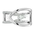thumbnail image 3 of Auriga Fine Jewelry 925 Sterling Silver Rhodium-plated Fancy CZ Ring for Women Size- 8, 3 of 6