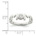 thumbnail image 3 of White Sterling Silver Ring Band Themed Cubic Zirconia CZ, 3 of 3