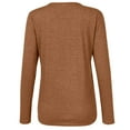 thumbnail image 5 of Moda Mujer Casual Cremallera Botones largos Cuello en V Manga Pullove Blusa sólida Fridja hkj3562, 5 of 5