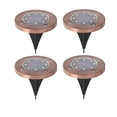 thumbnail image 1 of 4pcs Stainless Steel Outdoor Solar Disc Lights Waterproof Ground Landscape Lighting, 1 of 5