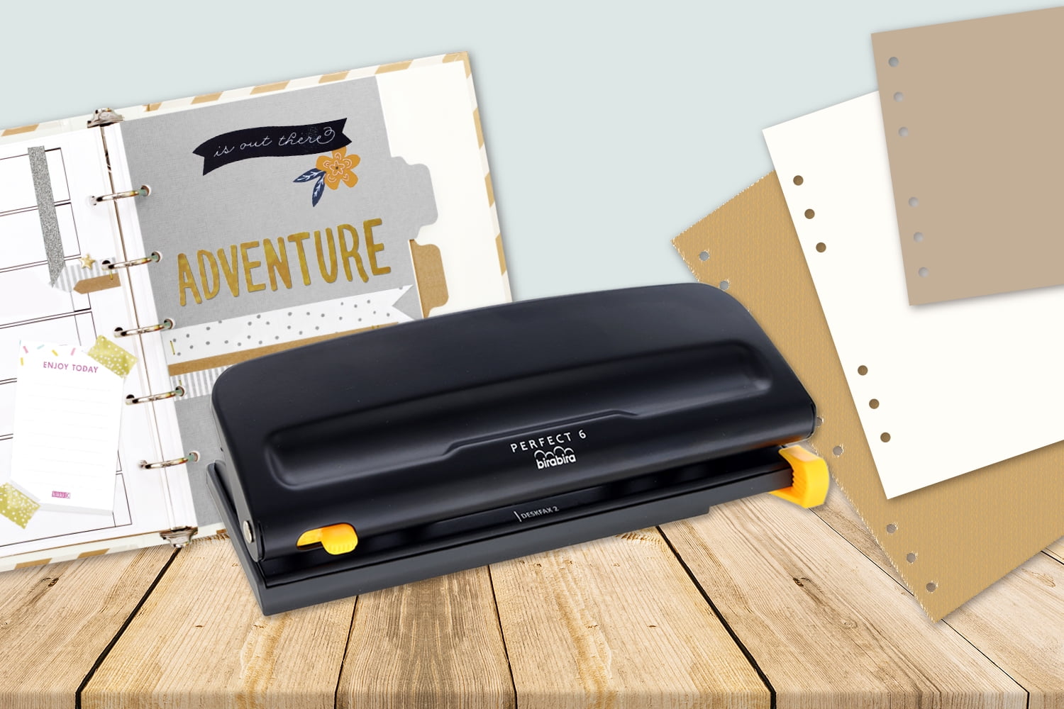Bira Craft Adjustable 6 Hole Punch, Black, 8 Sheet Capacity, Mini/Pocket A3 / A4 / A5 / A6 / Agenda/Personal/Deskfax, Performance Guaranteed.