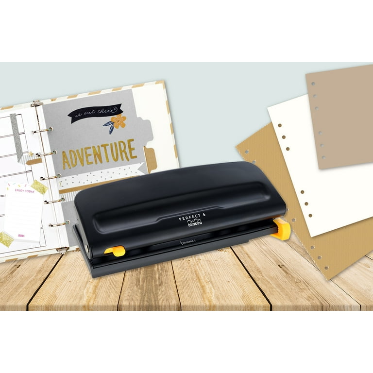 Bira Craft Adjustable 6 Hole Punch, Black, 8 Sheet Capacity, Mini/Pocket A3 / A4 / A5 / A6 / Agenda/Personal/Deskfax, Performance Guaranteed.