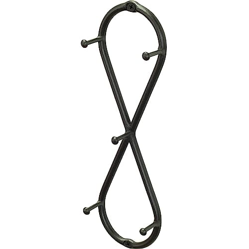 RTZEN Farmhouse Small Key Holder for Wall - Handcrafted Swirl Decorative 5 Key Hooks for Home Entryway - Wrought Iron Wall Mount Rack Purse Coat and Leash Holder or Organizer (Infinity Black)