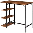 thumbnail image 3 of 40”H Bar Table with 3 Storage Shelves, High Dining Table for Kitchen, Rustic Brown Counter Table, Industrial Standing Computer Desk UTMJ054H, 3 of 6