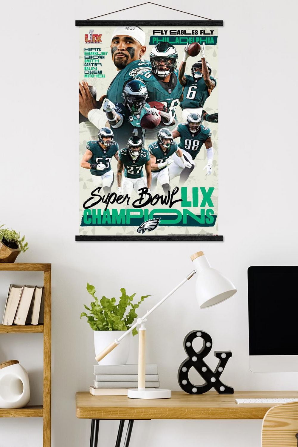NFL Philadelphia Eagles - Super Bowl LIX Champions Wall Poster, 22.375" x 34" Framed