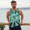 thumbnail image 6 of Pofeuu Teal Cactus Print Men's Workout Tank Tops Sleeveless Muscle Gym Shirt Quick Dry-4X-Large, 6 of 7