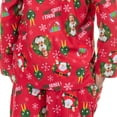 thumbnail image 4 of Elf Pajamas Kids I Know Him Coat Front 2-Piece Flannel Lounge Sleep Set, 4 of 7