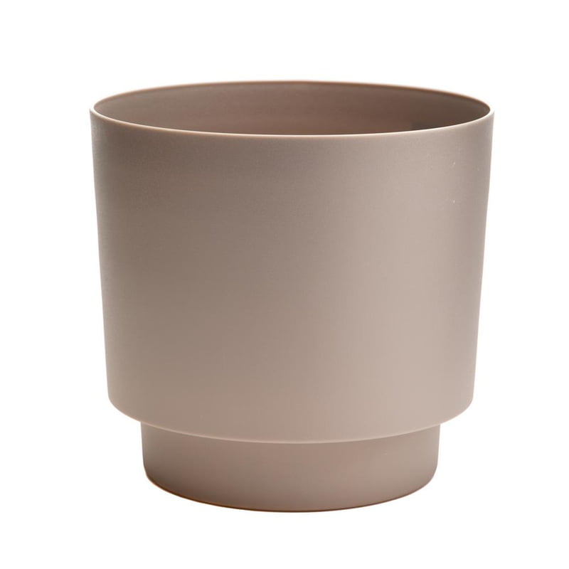 12" Bloem Lucca Planter with Attached Tray Taupe 