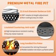 thumbnail image 5 of SYTHERS Fire Pit, 38" Round Metal Fire Pit Table for Backyard Patio BBQ, 5 of 9