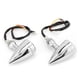 thumbnail image 3 of 2pcs Motorcycle LED Turn Signal Lamp Retro Yellow Red Light Chrome Plated Shell Universal, 3 of 5