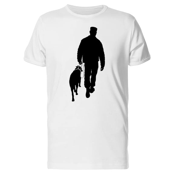 Silhouette Of A Man And His Dog T-Shirt Men -Image by Shutterstock, Male Small