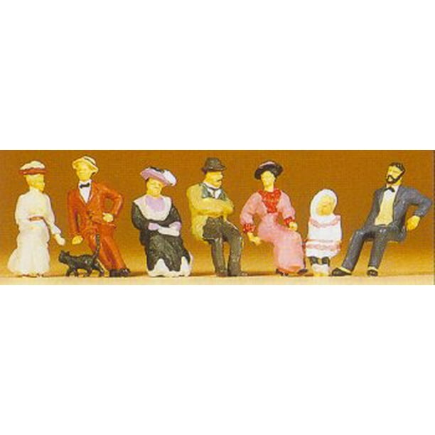Preiser HO Scale Model Figure/People Set 1900's Figures Sitting on Platform 7-Pk - Walmart.com