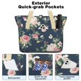 thumbnail image 2 of Tote Bag for Women - Pioneer Flower Shoulder Bag - Large Utility Work Duffle Bag with Zipper Handbag for Travel, Work, Sprots, 2 of 5