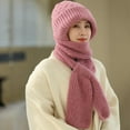 thumbnail image 3 of D GROEE Ladies Winter Hat Women's Winter Hat Knitted Thick Solid Color Double layered Windproof Warm Soft Ear Elastic Anti slip Beanie Scarf Combo, 3 of 8