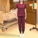 thumbnail image 3 of Conjunto de uniforme médico para mujer, cuello en V, bolsillos, top y pantalones, ropa de trabajo, ropa de trabajo de enfermera SG, 3 of 5