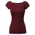 thumbnail image 1 of FashionOutfit Women's Basic Ribbed Off The Shoulder Top, 1 of 3