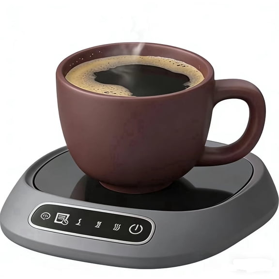 Rechargeable Coffee Mug Warmer, Cordless Cup Warmer with 3 Level Adjustable Temperatures, Portable USB Heating Pad for Office Desk, Constant Temperature Coaster (Gray)