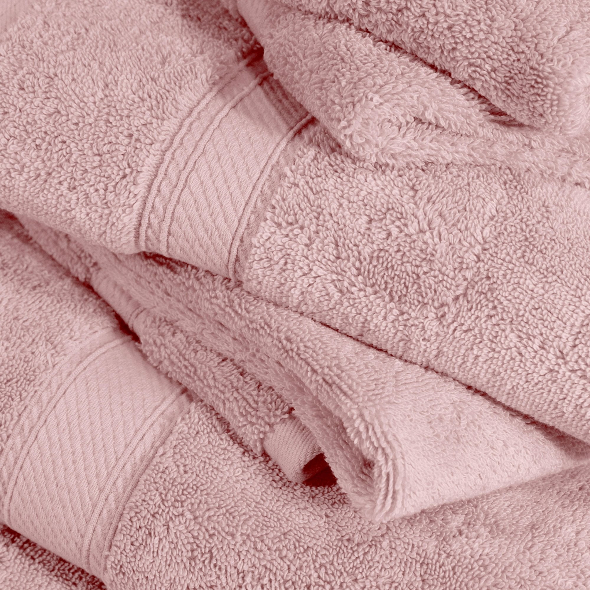Superior Madeline Egyptian Cotton Ultra-Plush 12-Piece Towel Set, Tea Rose