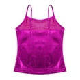 thumbnail image 4 of Zaldita Kids Girls Sparkly Hip Hop Dance Camisole Shiny Metallic Tank Tops with Spaghetti Straps Hot Pink 12, 4 of 7