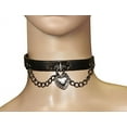 thumbnail image 5 of Mandala Crafts Gothic 90s Grunge Punk Rock Spike Studded PU Leather Collar Choker Necklace (Love Heart Lock), 5 of 6