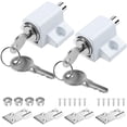 thumbnail image 1 of 2 x White Sliding Patio Door Locks Fixed Bolt Window Security Lock for Child Safety, White, 1 of 5