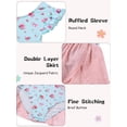 thumbnail image 6 of Aideaone Ballet Leotard for Girls Toddler Dance Dress Outfit with Skirt Ruffle Sleeve 3-8Y, 6 of 7