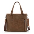 thumbnail image 6 of Wrangler Weatern Tote Bag for Women Medium Sized Aztec Handbags with Crossbody Strap, Tooled-Brown, 6 of 6