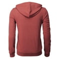thumbnail image 3 of H2H Mens Casual Slim Fit Long Sleeve Lightweight Zip-up Hoodie With Kanga Pocket (CMOHOL048), 3 of 6