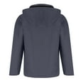 thumbnail image 6 of Mens Windbreaker Zip Front Windbreaker Jacket Unisex Hooded Long Sleeve Solid Zipper Outdoor Detachable Hardshell Coat Gray 3XL, 6 of 6