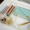thumbnail image 6 of Martha Stewart Kerry Plastic Stackable Office Desk Drawer Organizers with Gold Trim, Various Sizes, Set of 8, 6 of 12