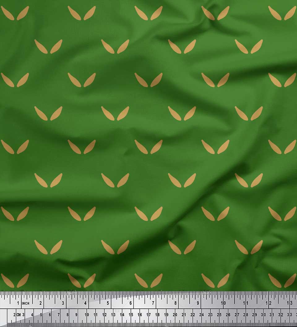 Soimoi Green Rayon Fabric Brush Stroke Abstract Print Fabric by the Yard 42 Inch Wide