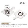 thumbnail image 3 of Uxcell Battery Spring Plate AA Battery Positive Negative Conversion Spring Contact Nickel Plate 13.5mmx11.5mm 10 Set, 3 of 5