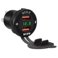 thumbnail image 2 of Upgrade Dual Usb 4.2a Socket Charger 12-24 Volt Ip66 Waterproof Power Outlet For Car Boat Motorcycle (green), 2 of 5