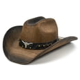 thumbnail image 1 of Sombrero vaquero FLUFFY SENSE. Straw Cattleman Crease para mujer/hombre, 1 of 6