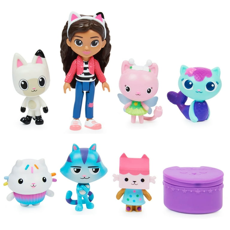2 pack) Gabby's Dollhouse, Deluxe Gift Set with 7 Toy Doll Figures