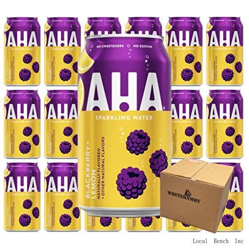 AHA Sparkling Water Blackberry Lemon, 12 Fl Oz, 18 Cans