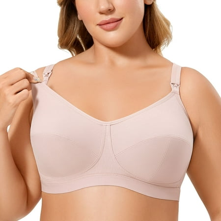 

Gratlin Plus Size Cotton Nursing Bra Women s Breastfeeding Maternity Bra Comfort Support Wireless