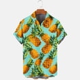 thumbnail image 4 of hopeusnice Men's Short Sleeve Pineapple Print Shirt Beach Button Down Tropical Hawaiian Shirt Green XL, 4 of 5