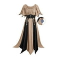 thumbnail image 2 of Amzcrzy Robes pour Femmes Tendance à Manches Courtes Col Rond Robes Gothiques pour Femmes Tunique à Blocs de Couleur Robe Maxi L, 2 of 6