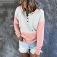 thumbnail image 4 of Vedolay Cute Tops for Women's Tops 2023 Fall Long Sleeve Loose Pullover Casua Solid Crewneck Sweatshirts,Pink XXL, 4 of 5