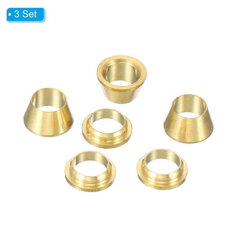 Uxcell 4mm Tube OD Brass Compression Sleeves Ferrules 60 Pcs Brass Ferrule  Fittings Compression Fitting Kit 