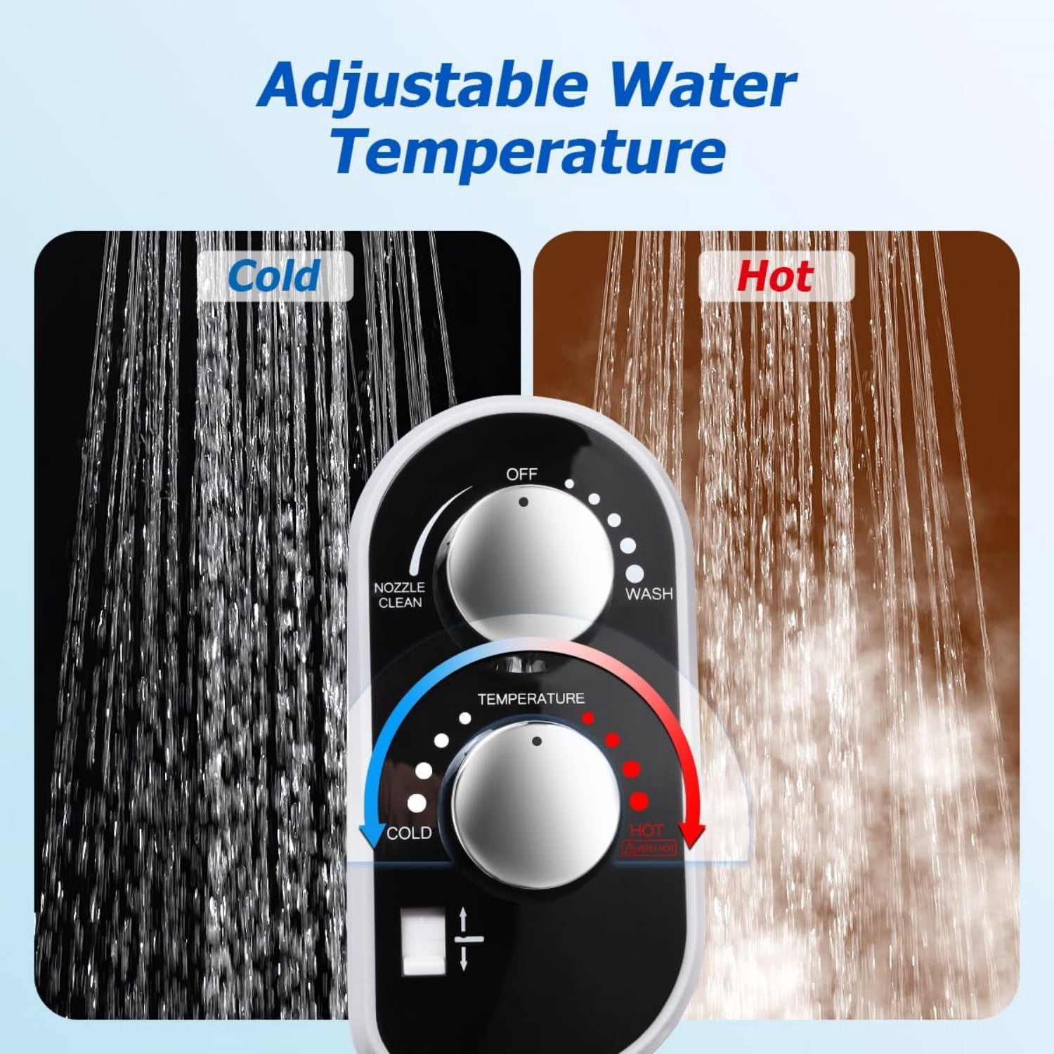 Hot and Cold Bidet Attachment for Toilet, Ultra-Slim Bidet Attachment Warm Water, Non-Electric Adjustable Pressure Self Cleaning Sprayer Nozzle Control for Posterior, Feminine Wash