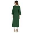 thumbnail image 3 of Phagun Indo WesternSolid Kurti For Women's V-Neck W/ Side Slit Indian Traditional Wear, 3 of 7