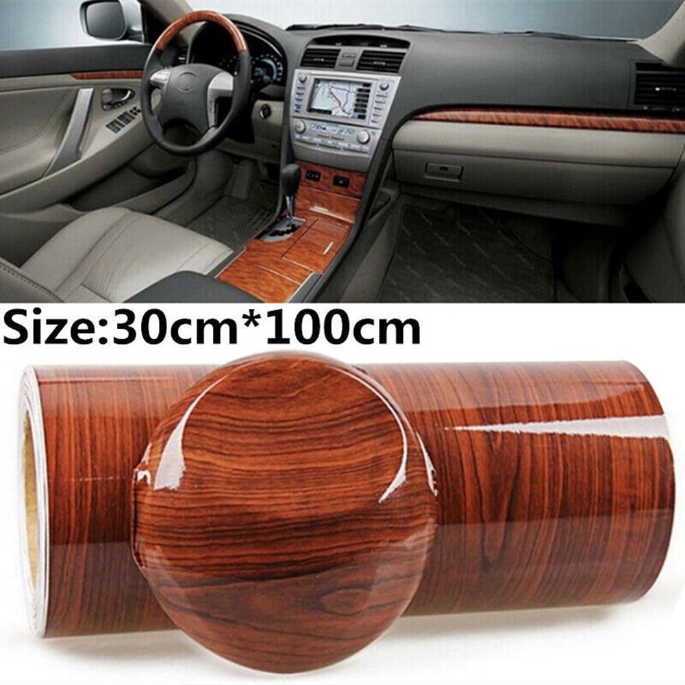 Wood Effect Furniture Decorative Vinyl High Glossy car interior wrap film Decor 