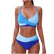 thumbnail image 1 of Conjunto de Bikini de Cintura Alta para las Mujeres Bloque de Color Cruzando Suspensiones, Traje de Baño de Moda sin Espalda Sexy, 1 of 3